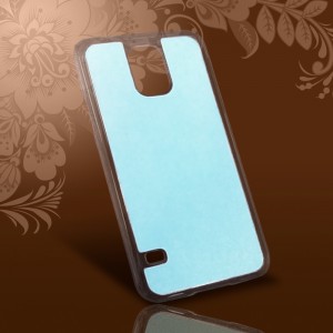 Чехол Samsung Galaxy S5 пластик прозрачный с металлической вставкой